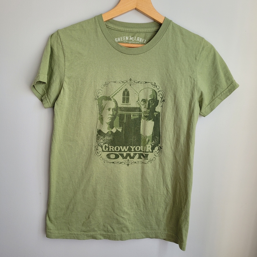 American Gothic 'Grow Your Own' Organic Cotton Graphic T-shirt Size L